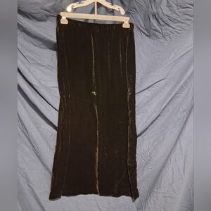 Field Manor Midi Vintage Black Velvet Skirt Goth Tradgoth 90s Size S Silk/Rayon